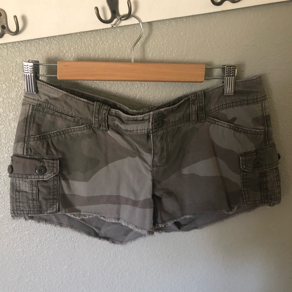Cut off camo shorts.